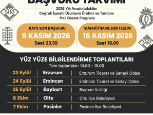 2026 YILI ANADOLUDAKİLER COĞRAFİ İŞARETLİ ÜRÜNLERİN ÜRETİMİ VE TANITIMI MALİ DESTEK PROGRAMI İLAN EDİLDİ Galeri